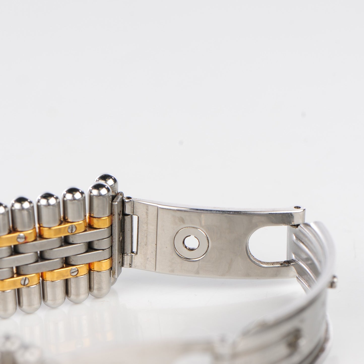 Stainless Steel 18K Yellow Gold 28mm Must De 21 Bullet Link Quartz Watch