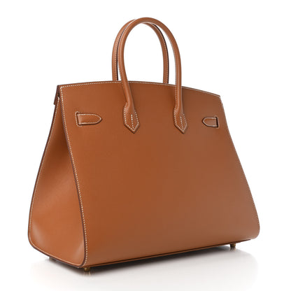 Hermes Madame Calfskin Birkin Sellier 35 Gold 3 of 11