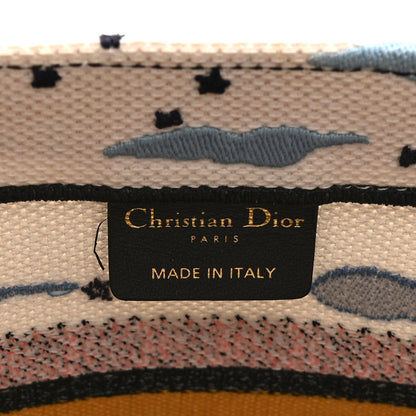 Christian Dior Canvas Embroidered Ciel De Reve Small Book Tote Latte Multicolor 6 of 10