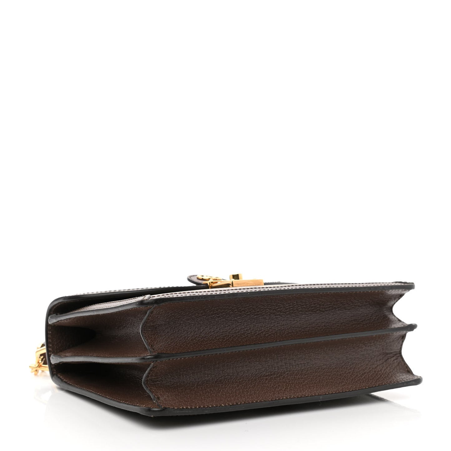 GG Supreme Monogram Textured Dollar Calfskin Web Small Ophidia Padlock Top Handle Bag Beige Ebony New Acero