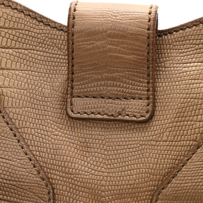 Saint Laurent Lizard Calfskin Embossed Medium Cabas ChYc Brown 20 of 24