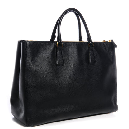 Prada Saffiano Lux Large Double Zip Tote Nero Black 3 of 9