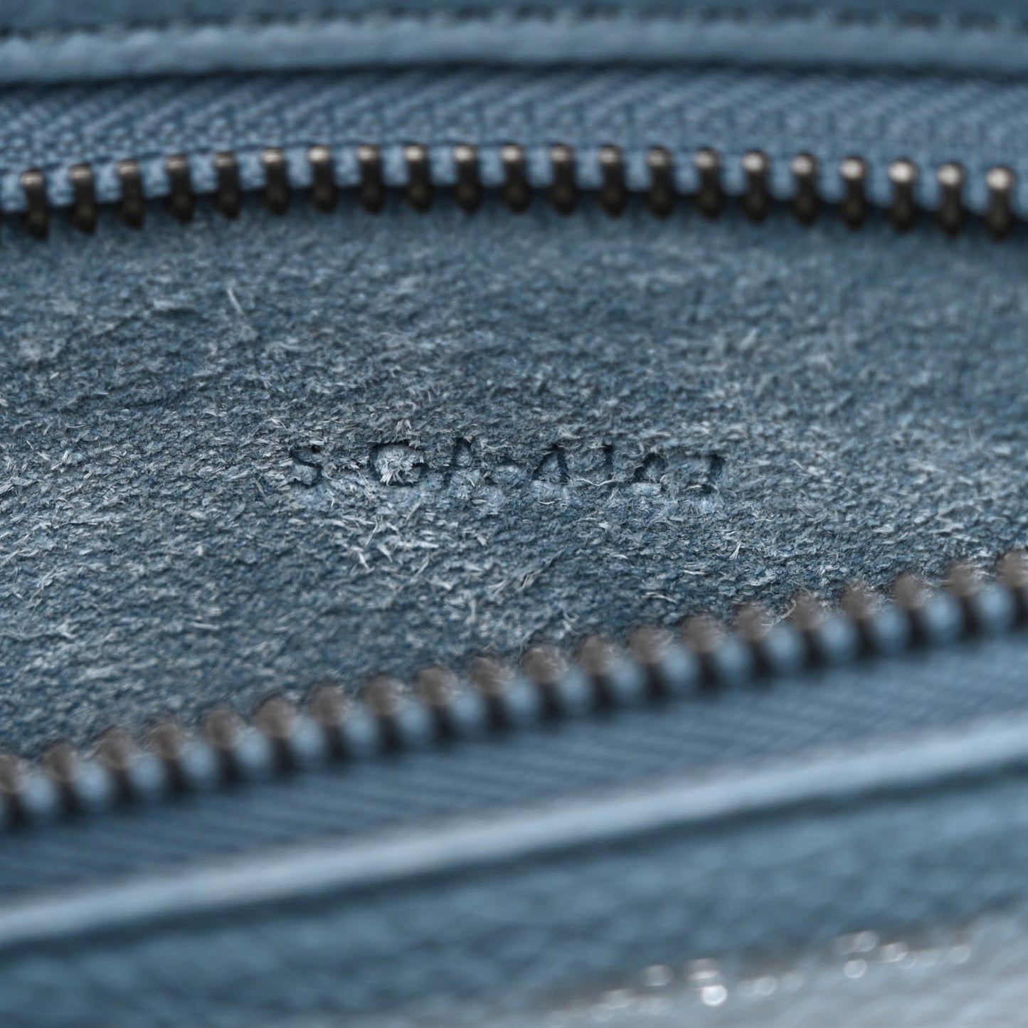 Drummed Calfskin Micro Luggage Slate