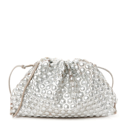 Bottega Veneta Metallic Fabric Bubble Wrap The Mini Pouch Silver 1 of 11