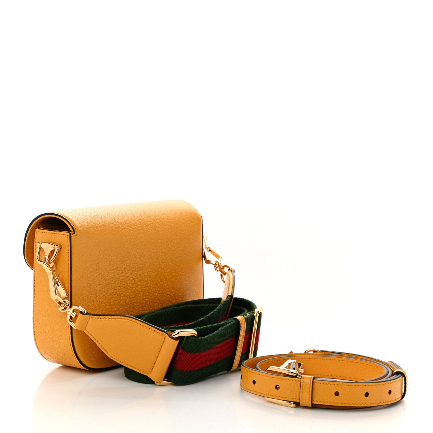 Gucci X ADIDAS Textured Dollar Calfskin Web Trefoil Mini Horsebit 1955 Shoulder Bag Crop Black 3 of 11