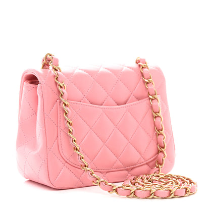 Chanel Lambskin Quilted Mini Square Flap Light Pink 3 of 14