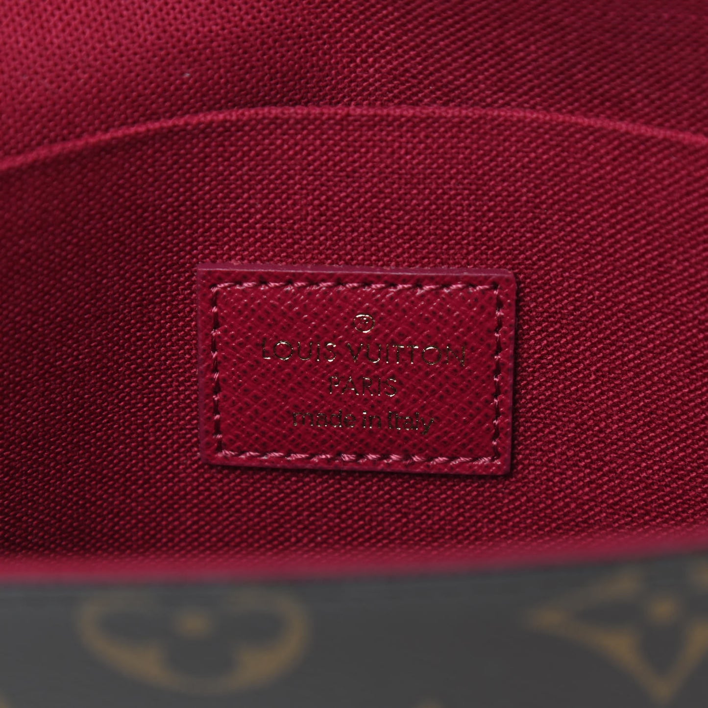 Monogram Pochette Felicie Chain Wallet Fuchsia