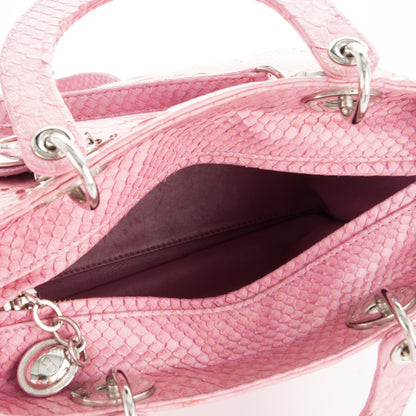 Christian Dior Python Medium Lady Dior Pink 5 of 8