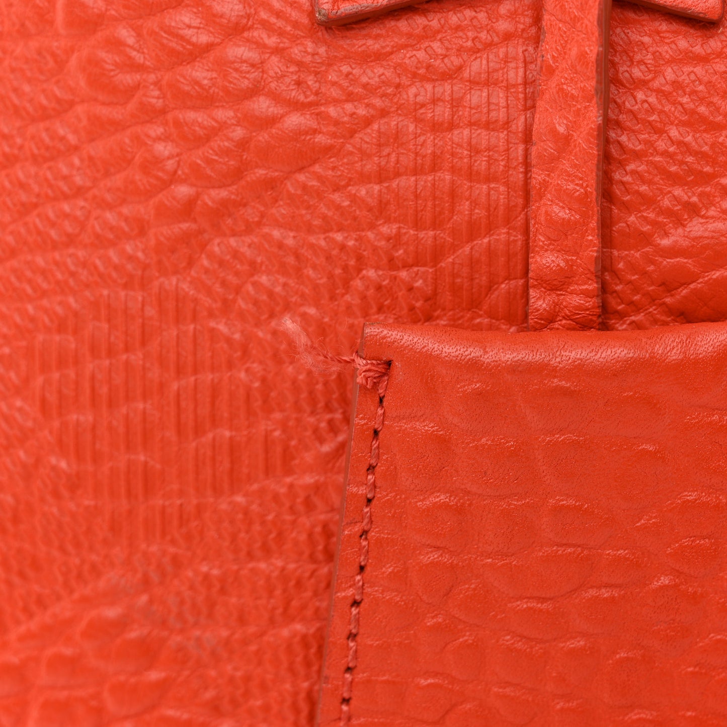 Heritage Grain Check Embossed Small Orchard Bowling Bag Orange