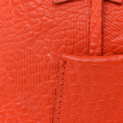 Burberry Heritage Grain Check Embossed Small Orchard Bowling Bag Orange 12 of 13