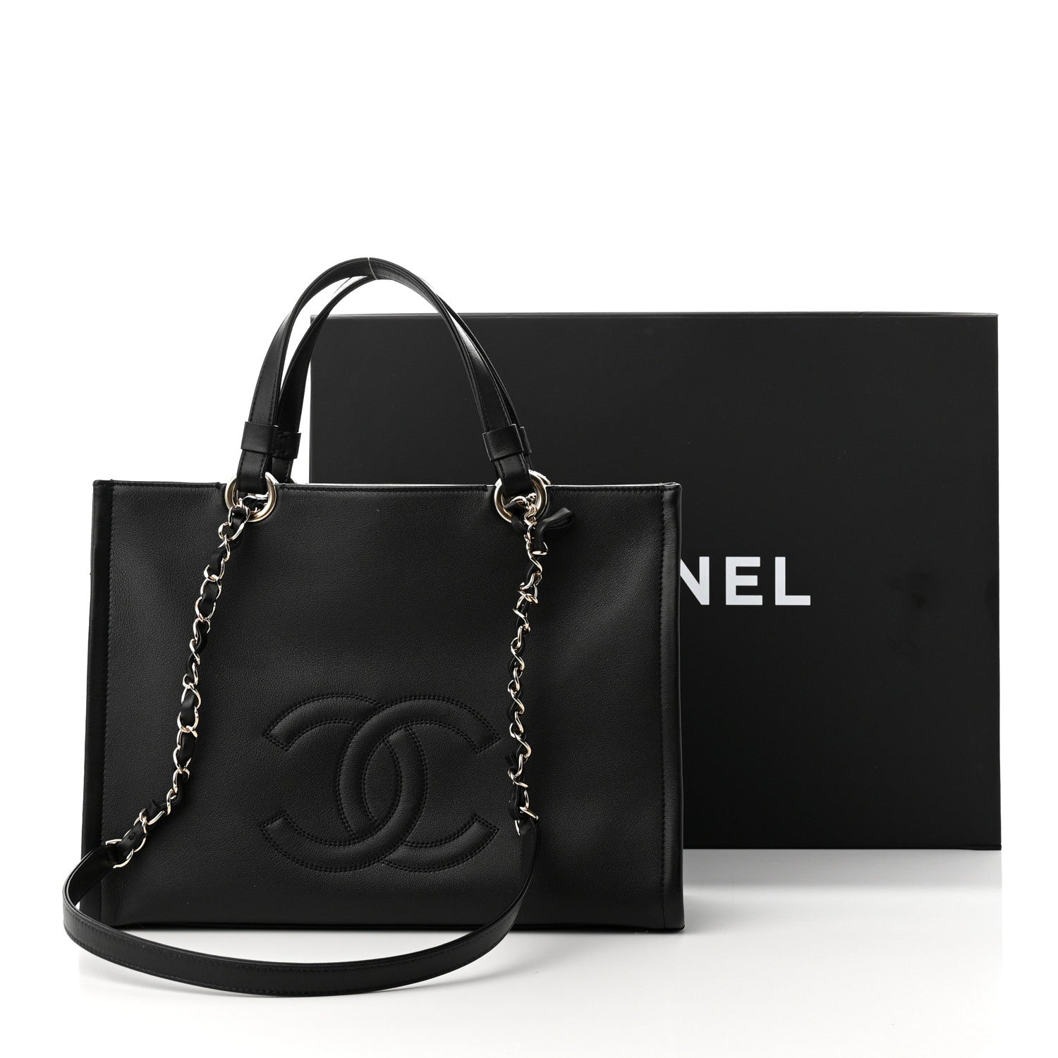 Chanel Calfskin CC Zipped Shopping Tote Black 11 of 11