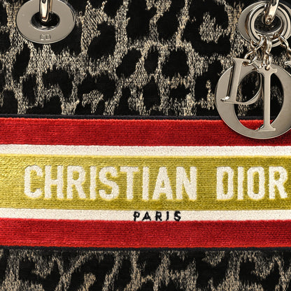 Christian Dior Velvet Mizza Embroidered Medium Lady D-Lite Beige Multicolor 7 of 9