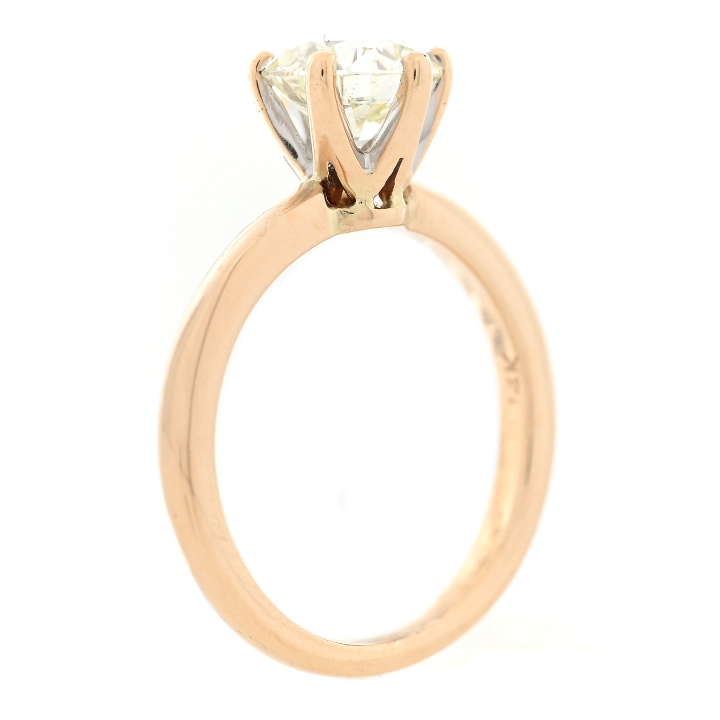 14K Yellow Gold Diamond 1.90ct Solitaire Engagement Ring 52 6