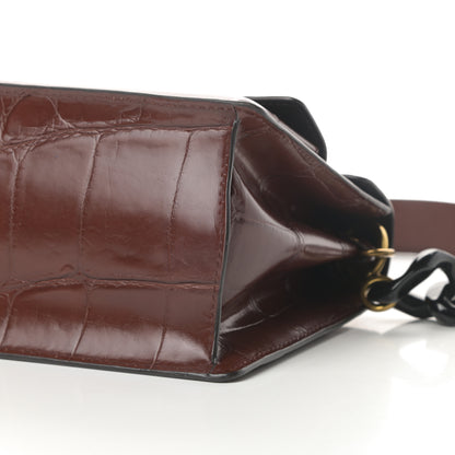 Marc Jacobs Calfskin Crocodile Embossed Uptown Shoulder Bag Brown 10 of 14
