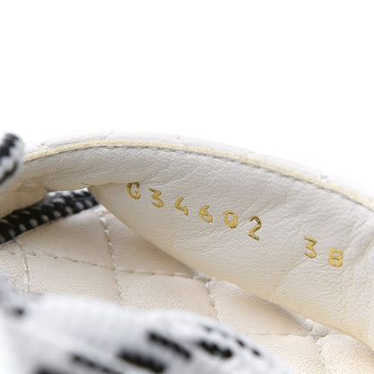 Chanel Cord Lambskin Quilted Logo Sandals 38 White Black 17 of 19