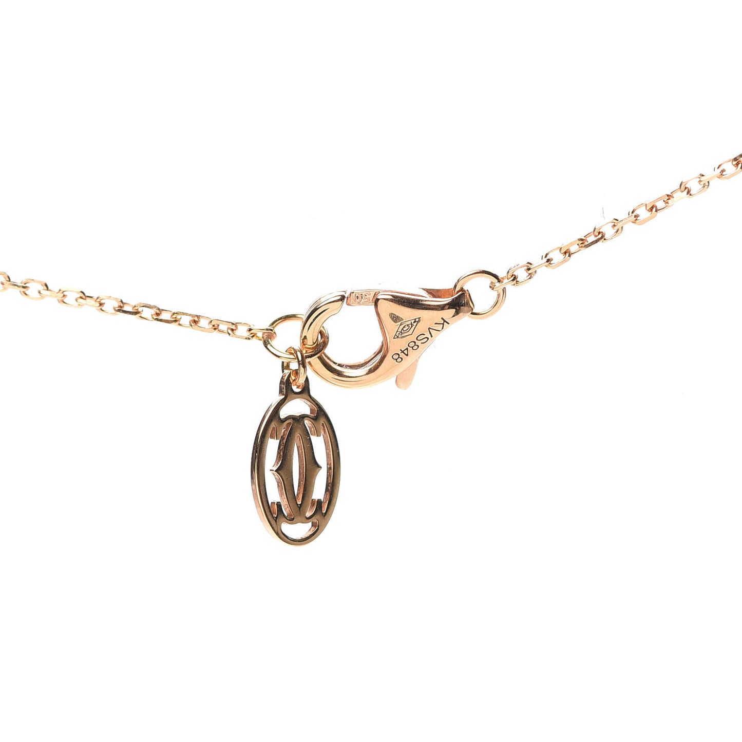 18K Pink Gold Diamond .21ct C De Pendant Necklace
