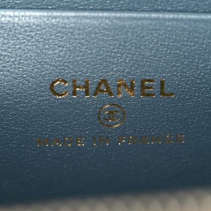 Chanel Lambskin Quilted Small Top Handle Vanity Case With Chain Blue 5 of 10