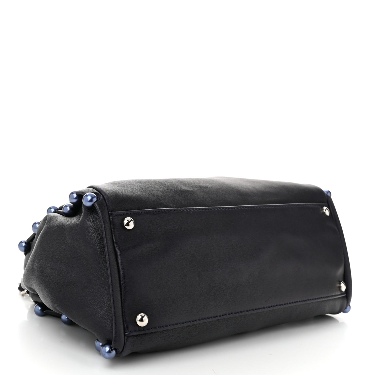 Chanel Lambskin Pearl Obsession Tote Navy 4 of 10