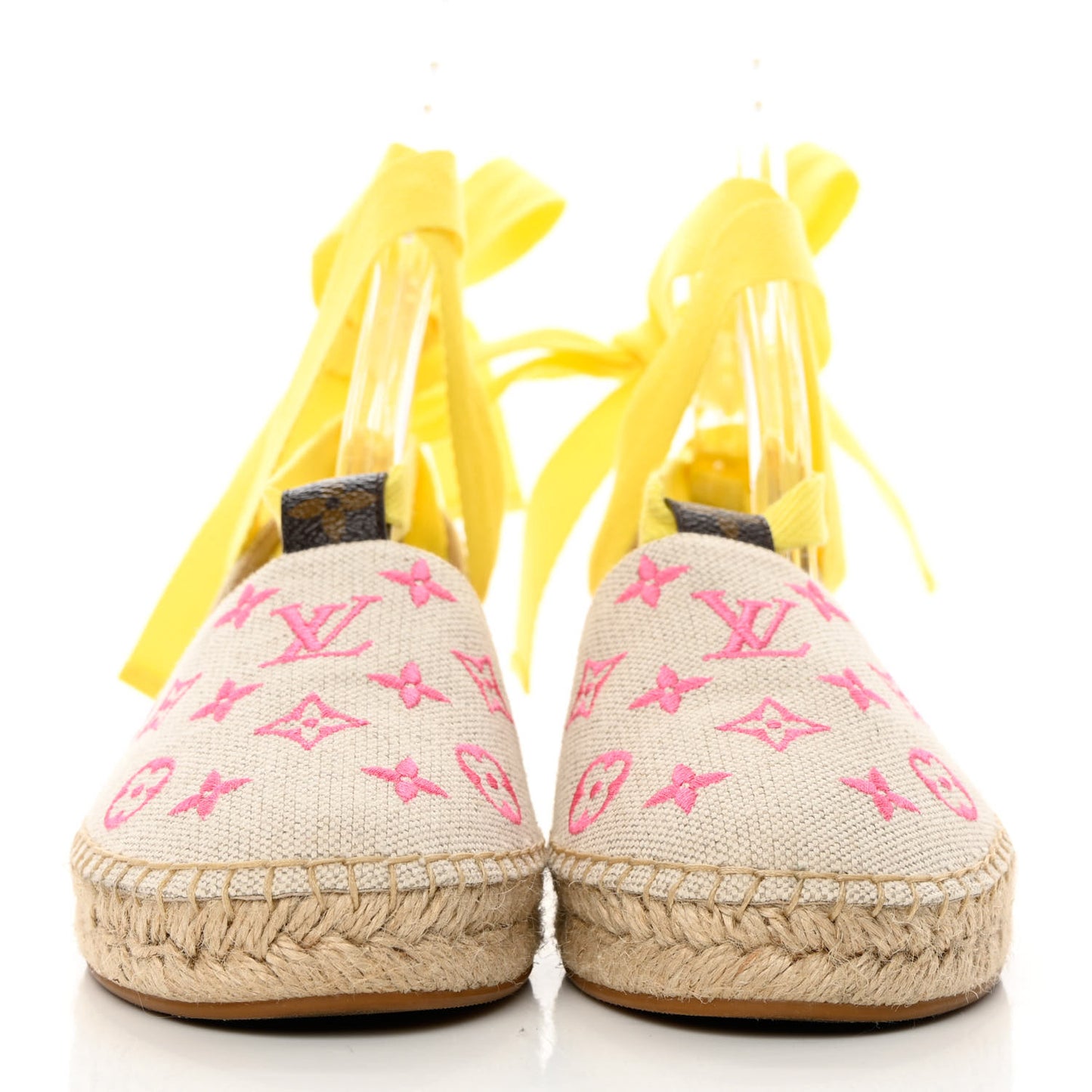 Canvas Monogram Starboard Wedge Espadrilles 37.5 Rose Pop