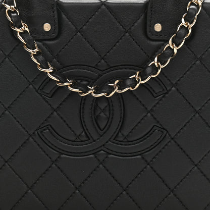 Chanel Calfskin Quilted Studded Square Vanity Case Black 7 of 10