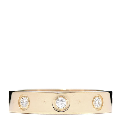 Cartier 18K Yellow Gold 8 Diamond 4mm LOVE Wedding Band Ring 50 5.25 1 of 5