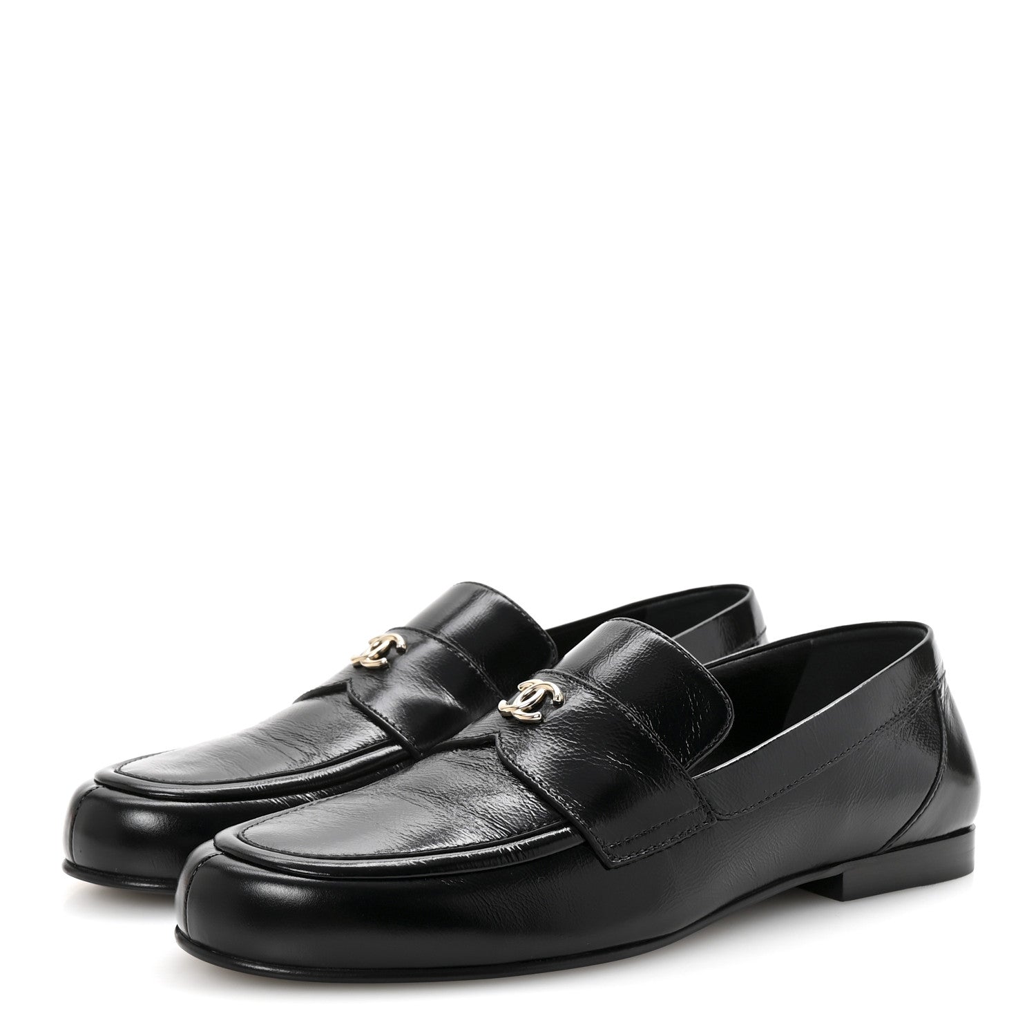 Chanel Calfskin CC Moccasin Loafers 38.5 Black 8 of 20