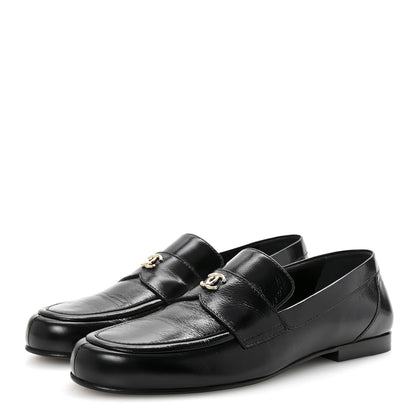 Chanel Calfskin CC Moccasin Loafers 38.5 Black 8 of 20