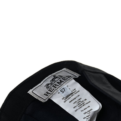 Hermes Cotton Serena Cap 57 Black 10 of 11