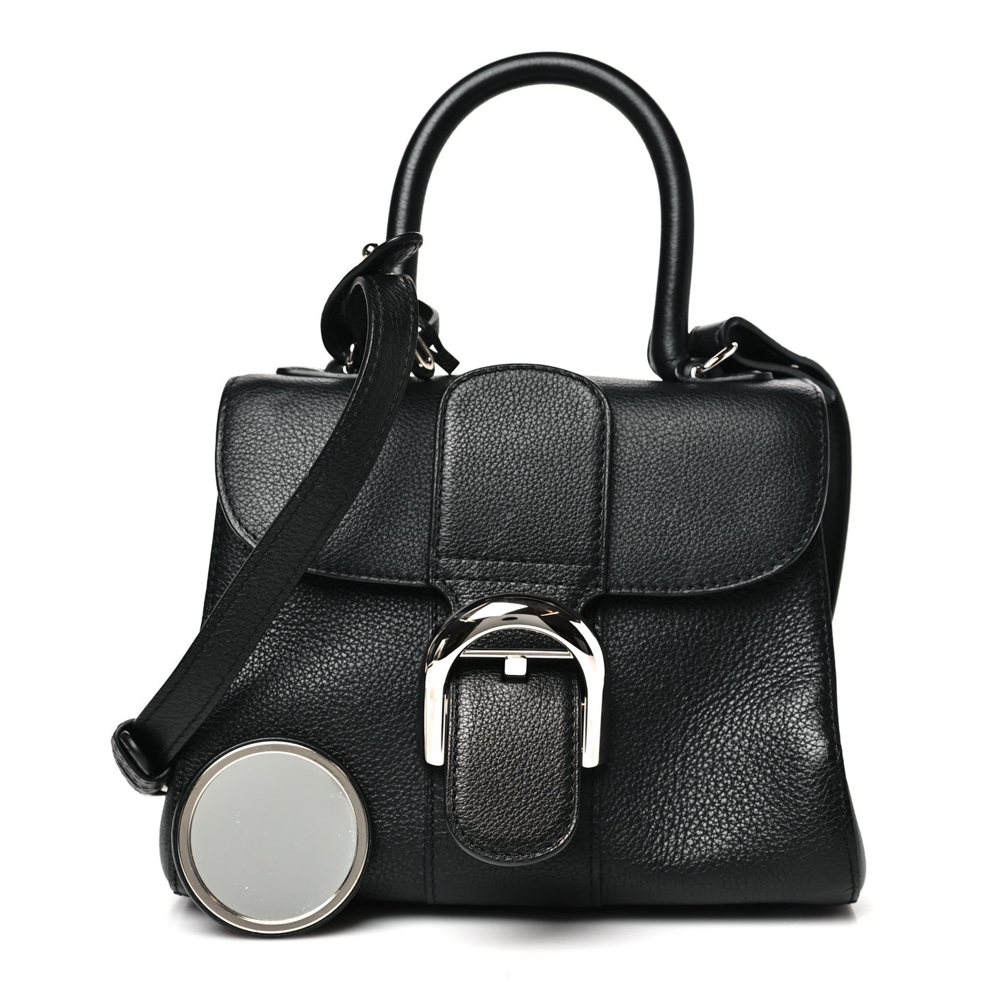 Grained Calfskin Mini Brillant Satchel Black