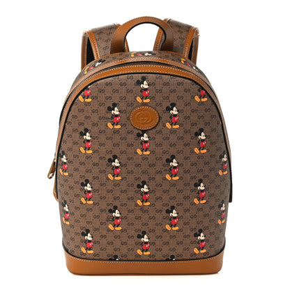 Gucci X DISNEY Mini Vintage GG Supreme Monogram Mickey Mouse Small Dome Backpack Beige Vintage Sun Oil 2 of 12