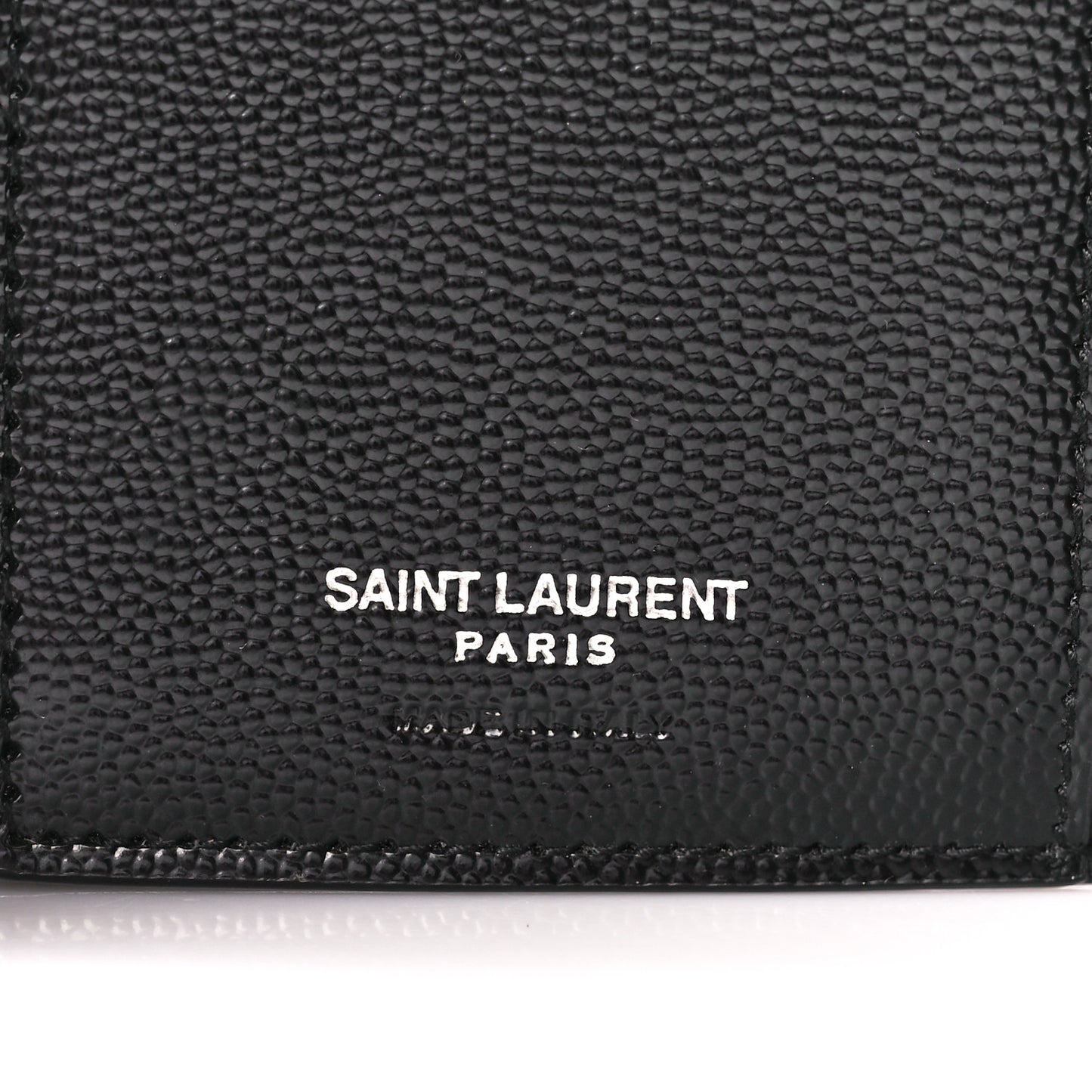 Grain De Poudre Matelasse Chevron Monogram Compact Tri Fold Wallet Black