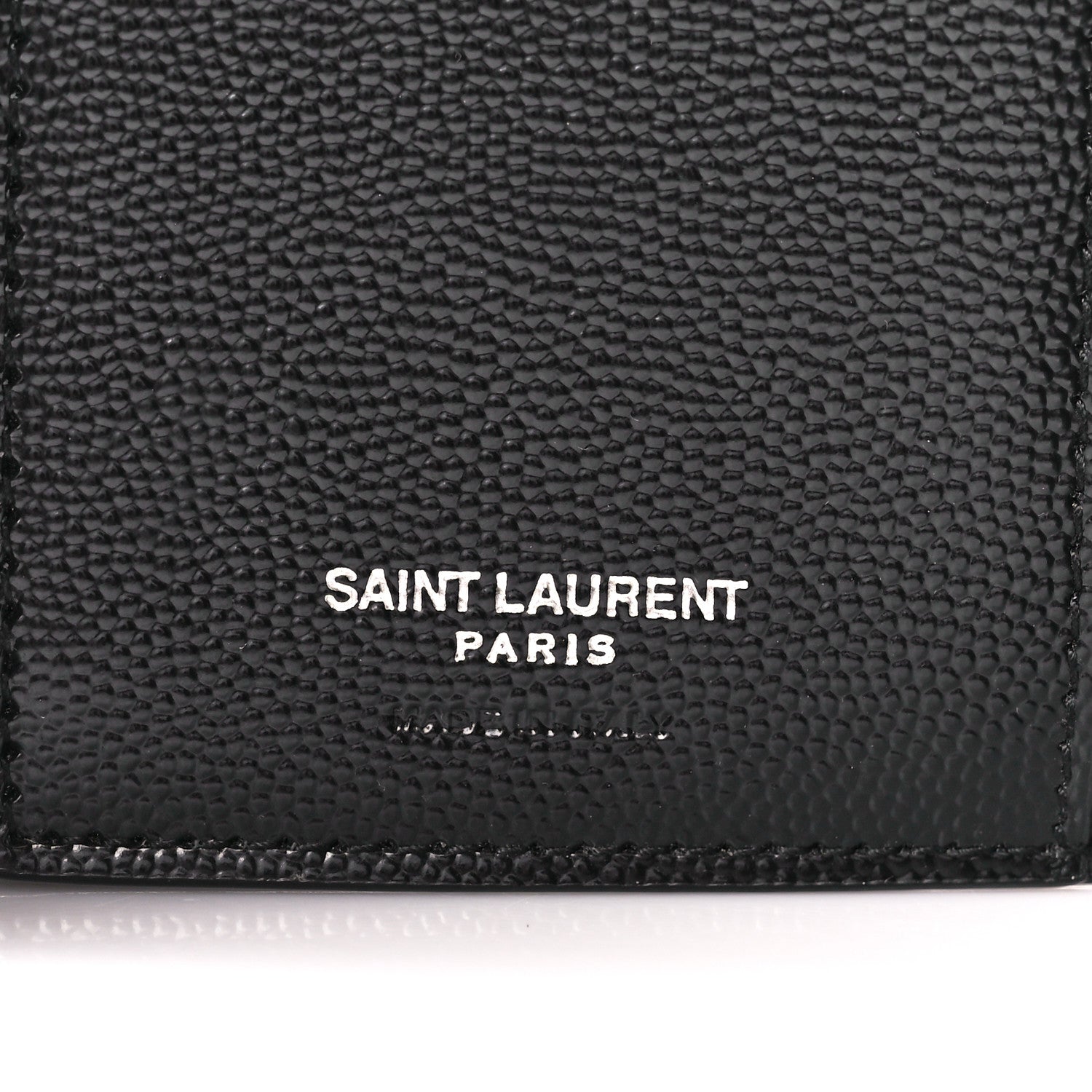Saint Laurent Grain De Poudre Matelasse Chevron Monogram Compact Tri Fold Wallet Black 8 of 12