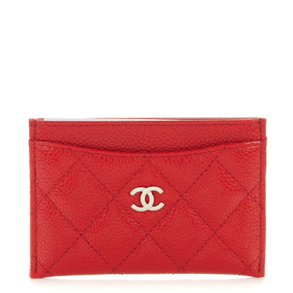 Chanel Caviar Quilted Card Holder Dark Red 1 of 8