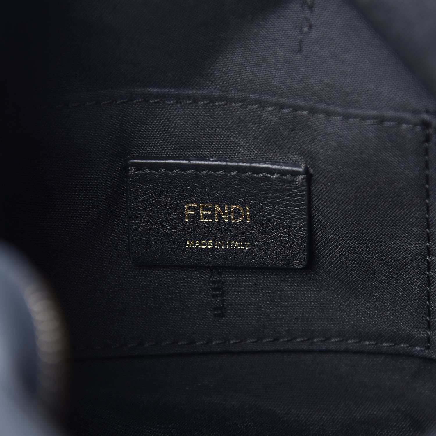 Fendi Glazed Fabric Vitello Century F is Fendi FF 1974 Stamp Patch Camera Case Mogano Panna Black 6 of 9