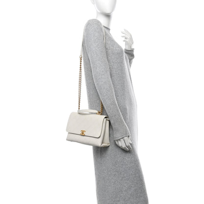 Chanel Grained Calfskin Small Stitched Flap White 2 of 16