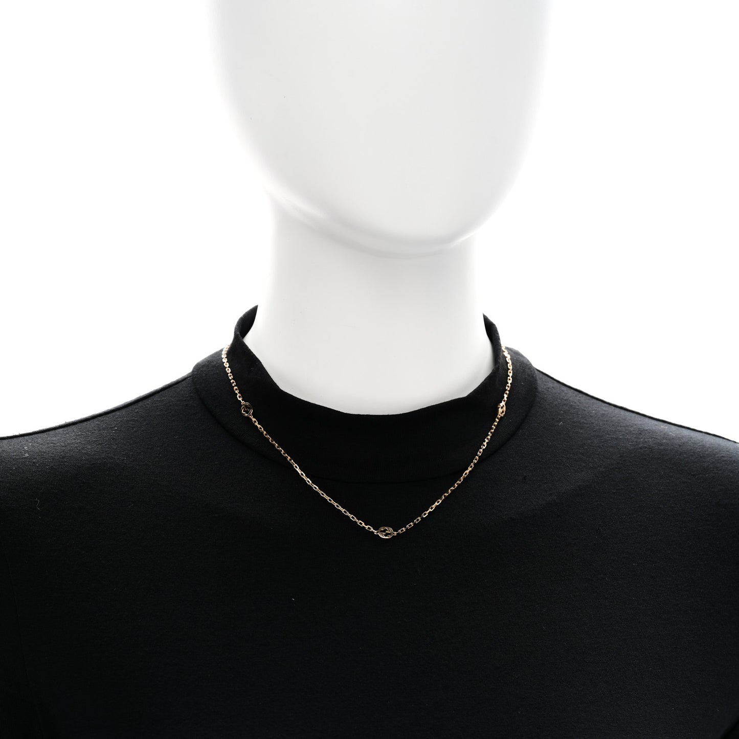 18K Yellow Gold Running GG Station Necklace