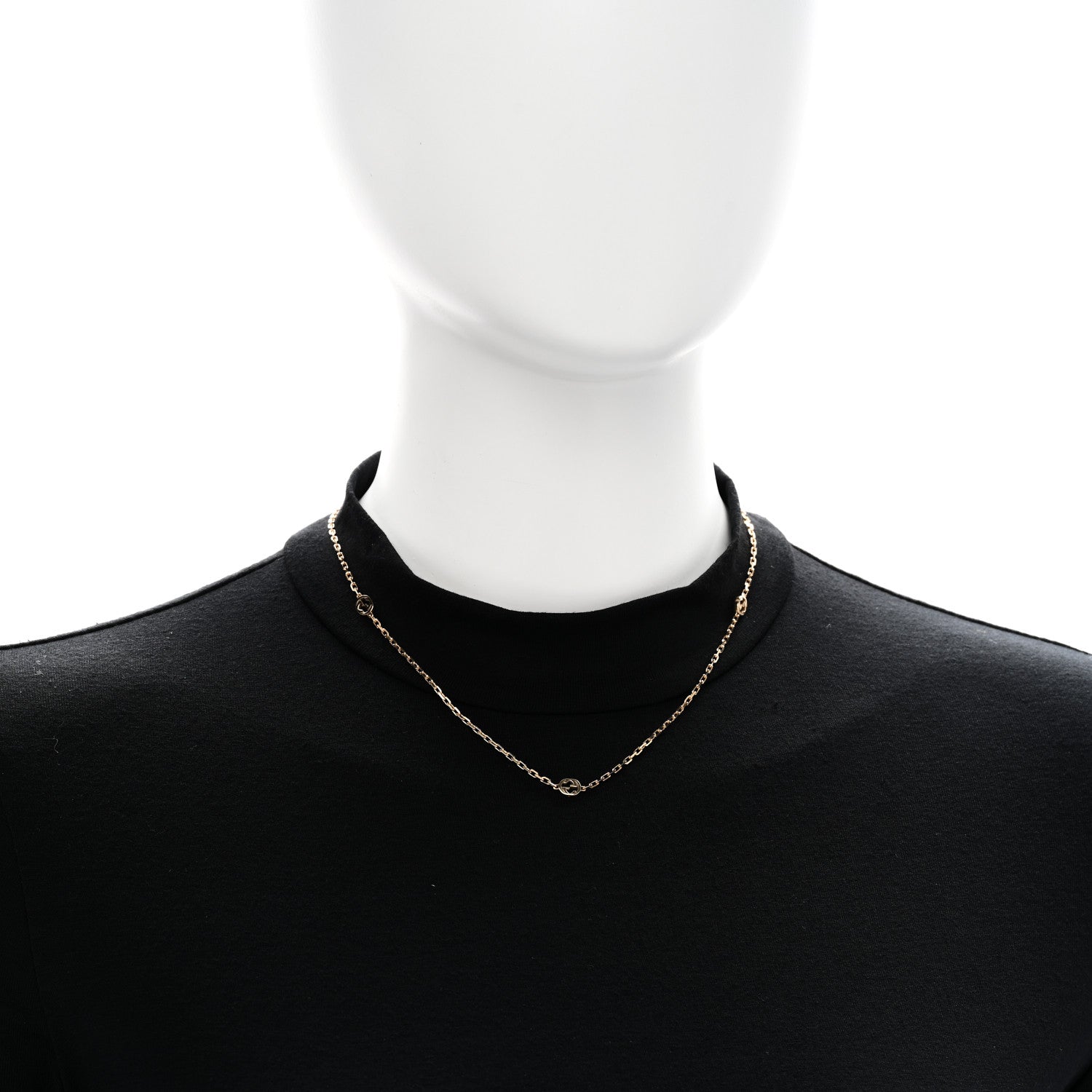 Gucci 18K Yellow Gold Running GG Station Necklace 2 of 7