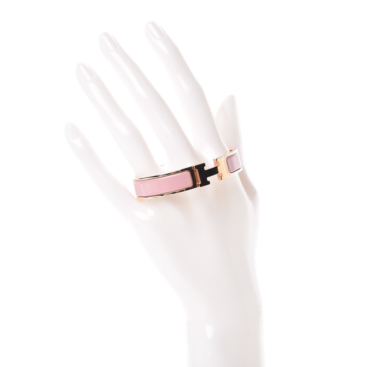 Hermes Enamel Narrow Clic Clac H Bracelet PM Rose Nacarat 2 of 4