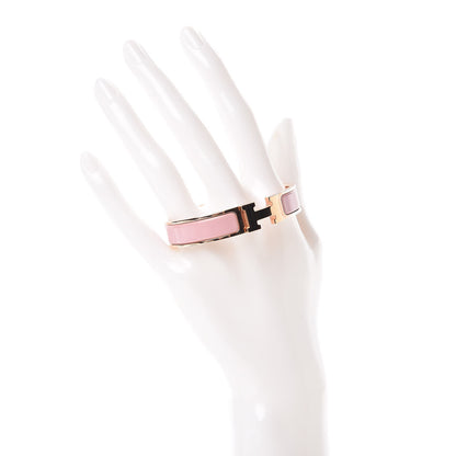 Hermes Enamel Narrow Clic Clac H Bracelet PM Rose Nacarat 2 of 4
