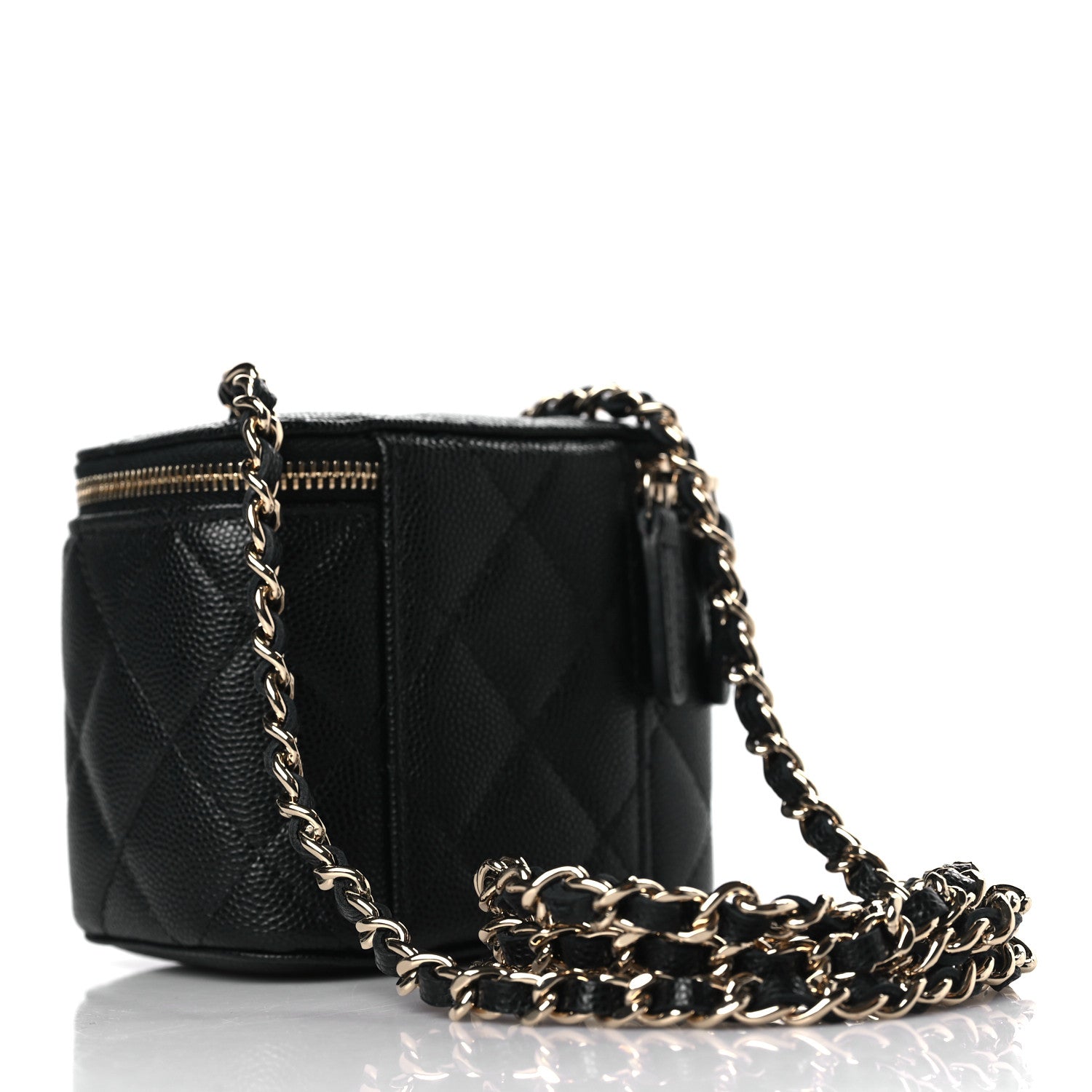 Chanel Caviar Quilted Mini Vanity Case With Chain Black 3 of 10