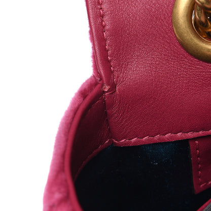 Gucci Velvet Matelasse Small GG Marmont Shoulder Bag Light Raspberry Rose 10 of 11