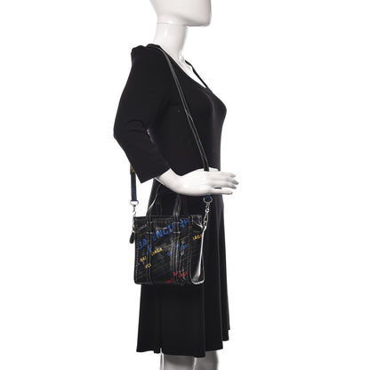 Balenciaga Agneau Arena Logo Multicolor Print XXS Bazar Shopper Tote Black Multicolor 2 of 10