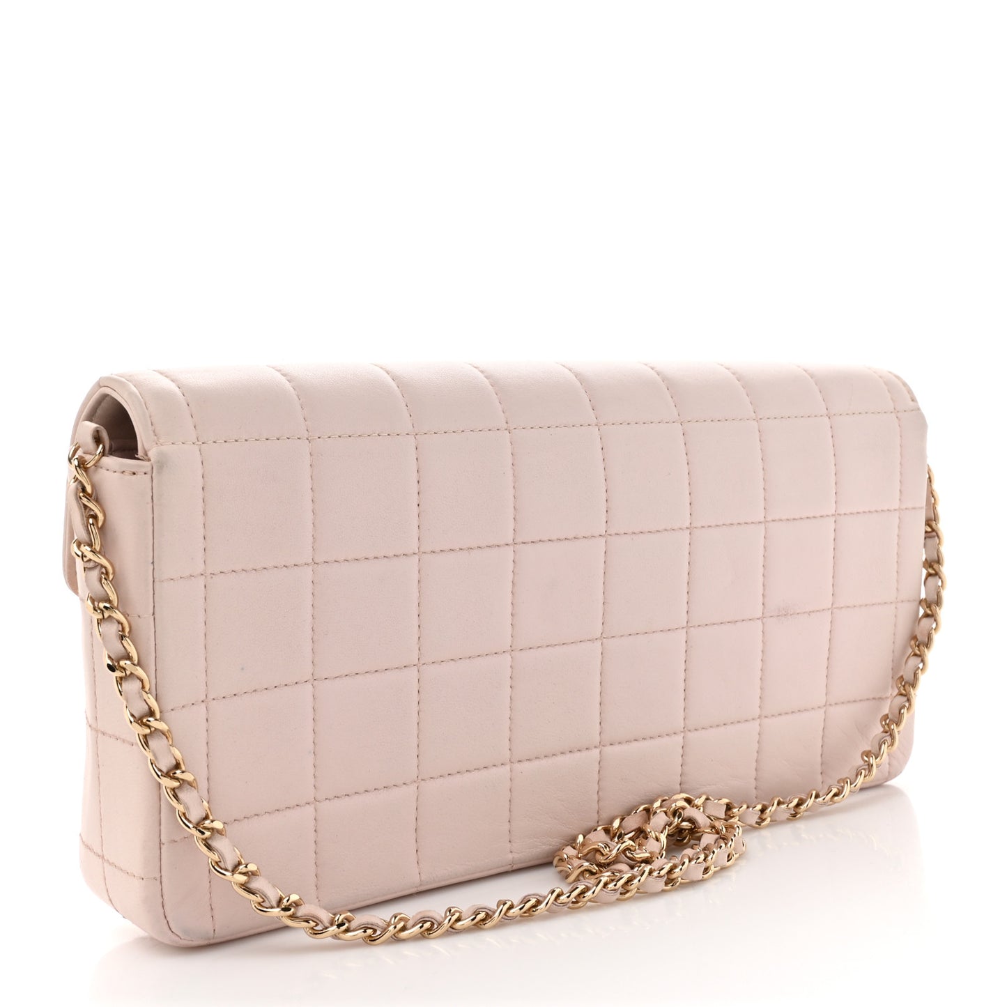 Lambskin East West Chocolate Bar Flap Pink
