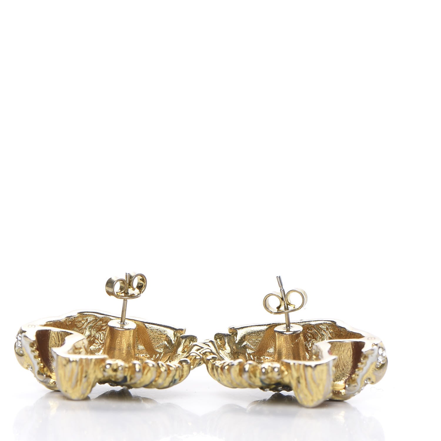 Gucci Crystal Enamel Tiger Head Earrings Gold 4 of 4