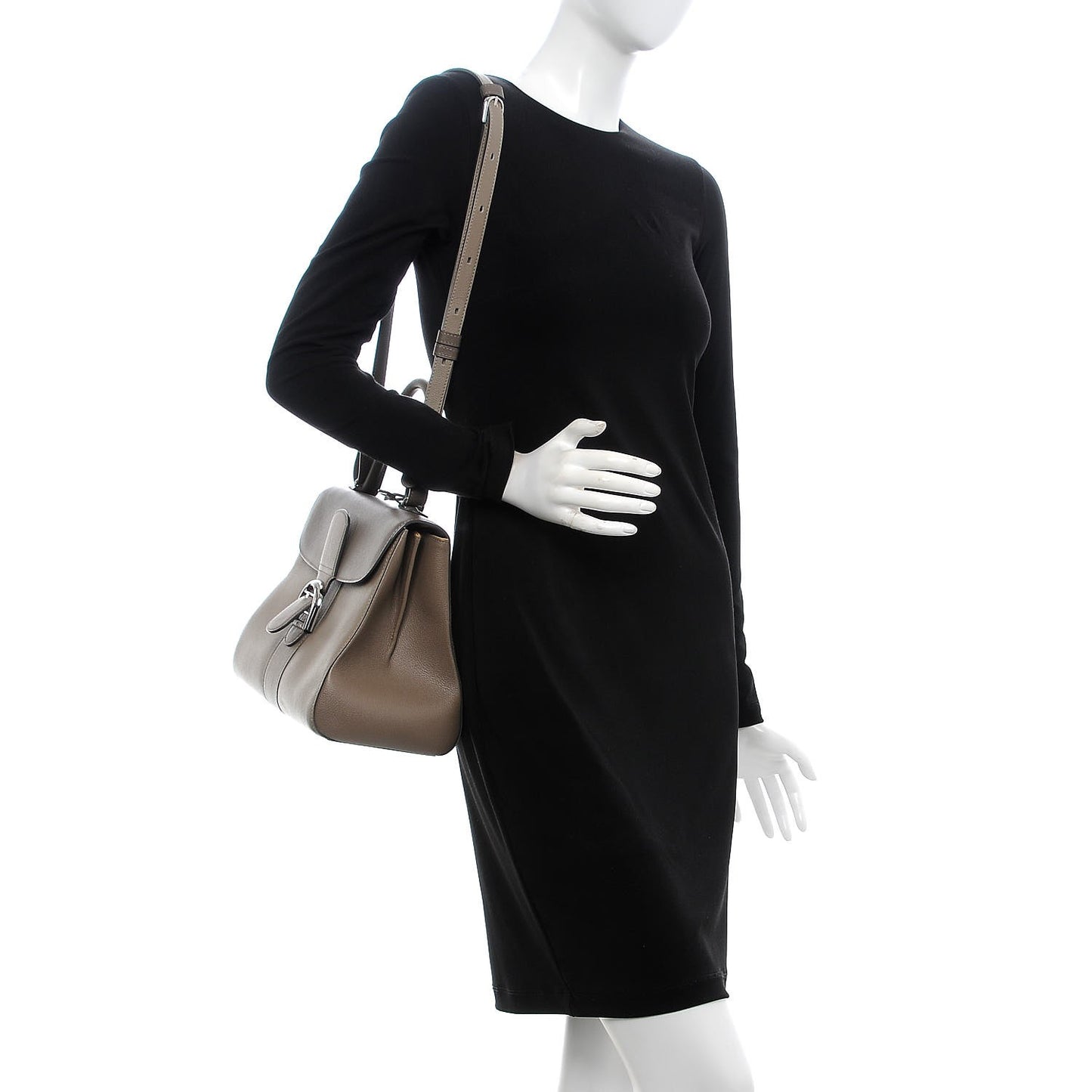 Grained Calfskin MM Brillant Satchel Camaieux Tourterelle