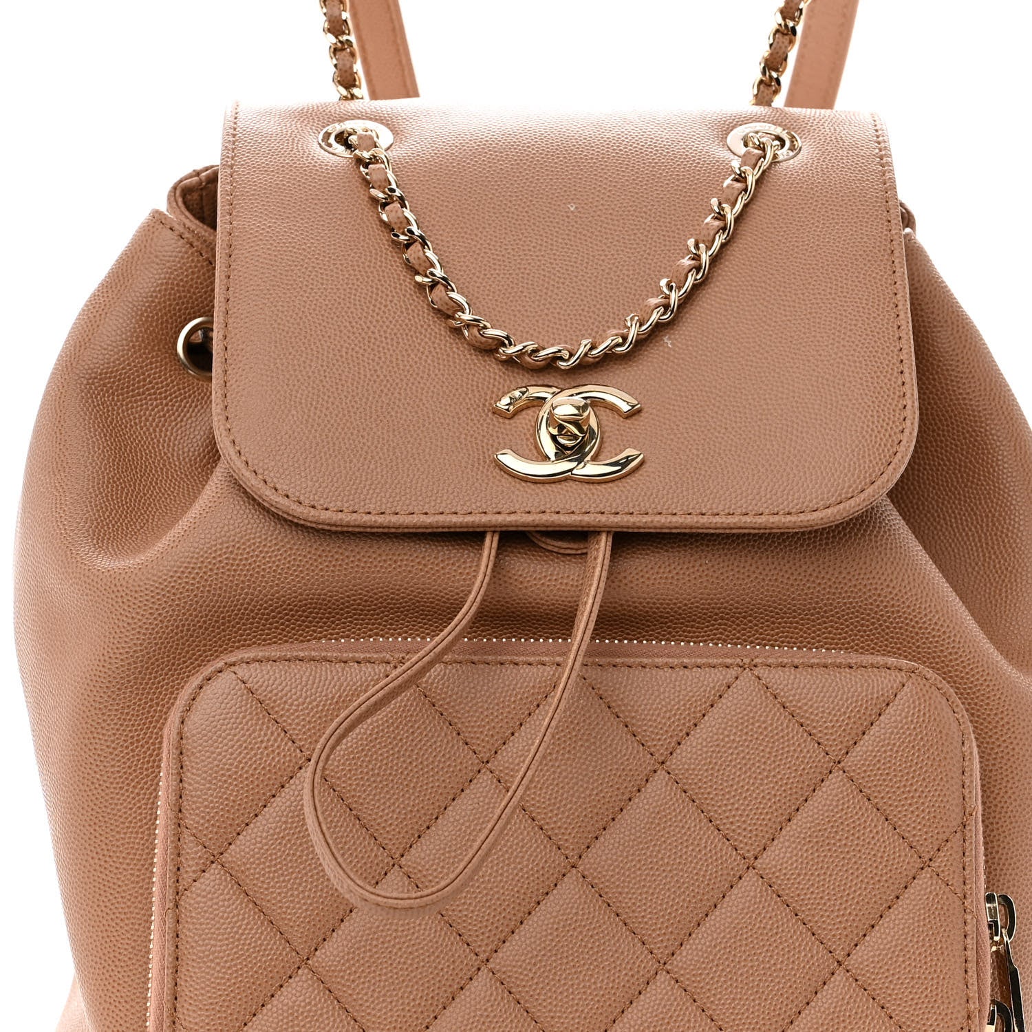 Chanel Caviar Quilted Business Affinity Backpack Beige 8 of 12