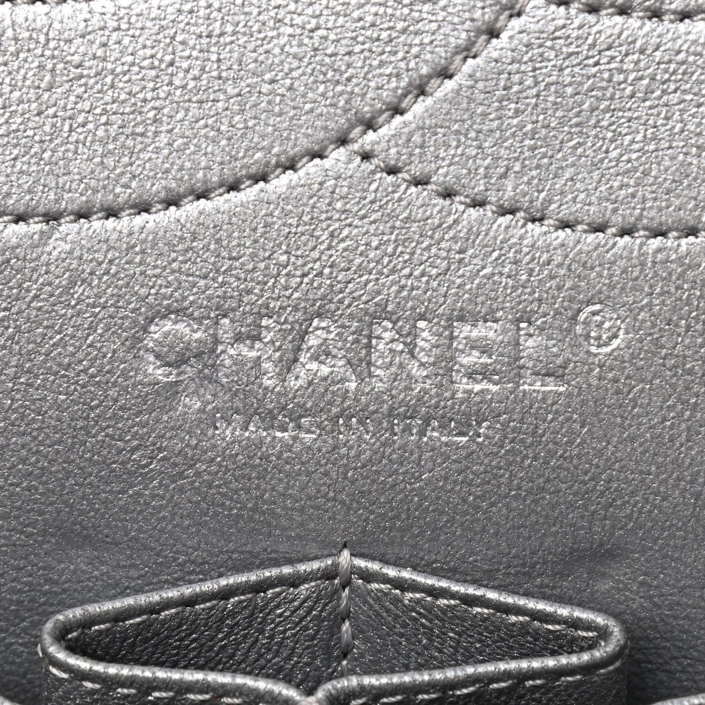 Metallic Aged Calfskin Quilted 2.55 Reissue 228 Flap Silver