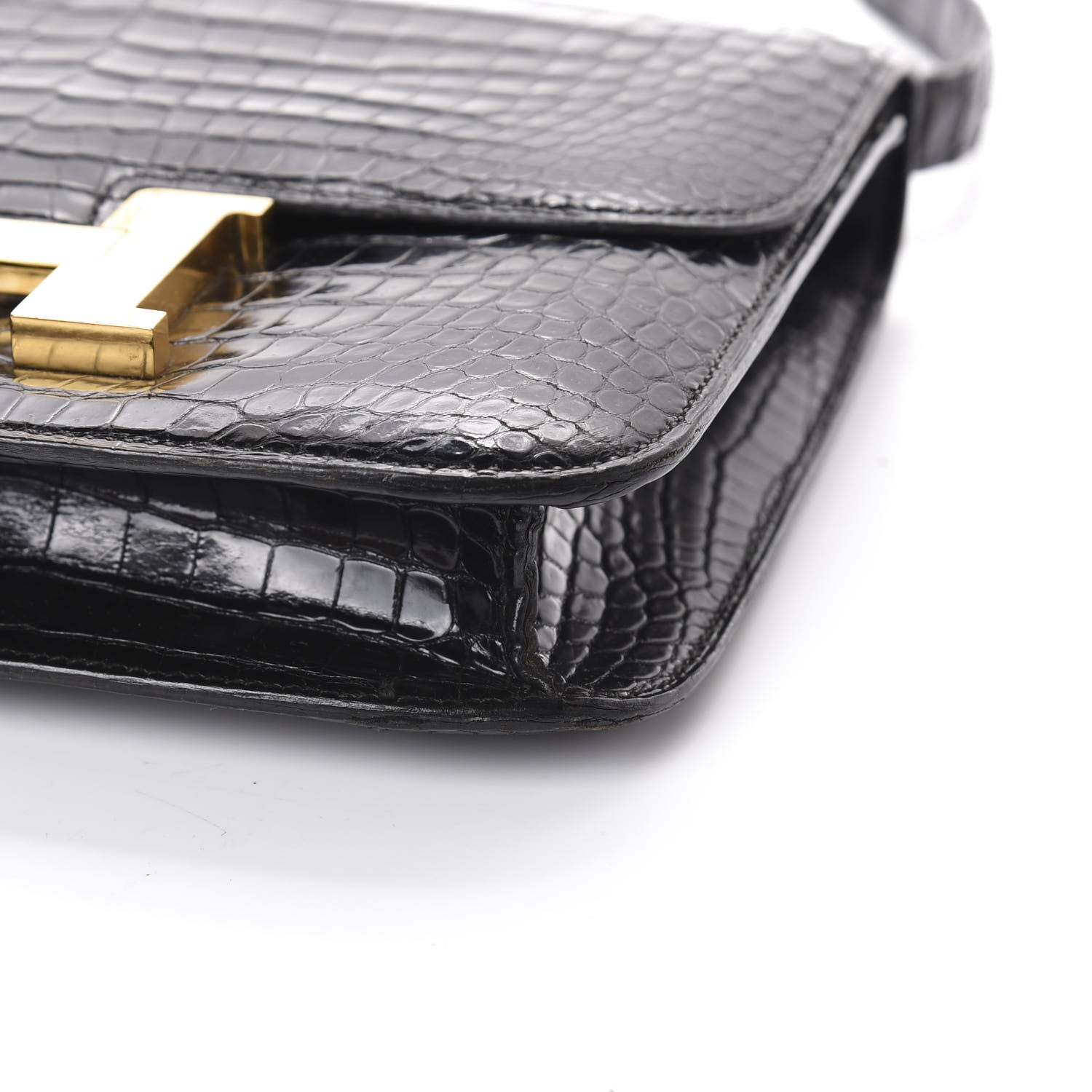 Hermes Shiny Porosus Crocodile Constance 24 Black 20 of 20