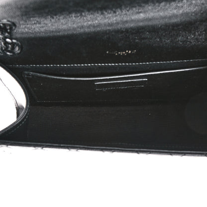 Saint Laurent Grain De Poudre Textured Mixed Matelasse Triquilt Medium Monogram Satchel Black 6 of 13
