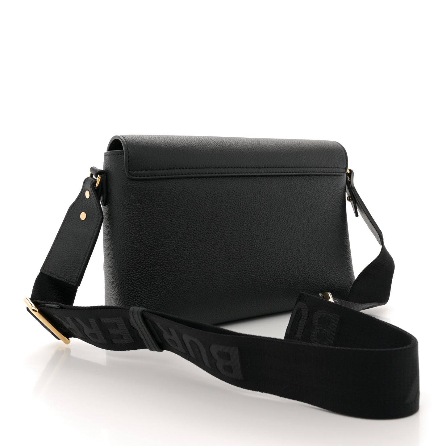 Grainy Calfskin Vintage Check Note Crossbody Bag Black